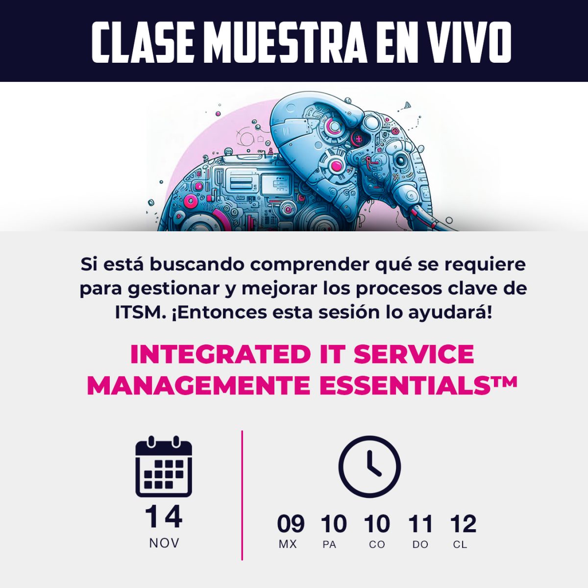 Clase muestra en vivo: Conozca nuestro nuevo curso «Integrated IT Service Management Essentials™»